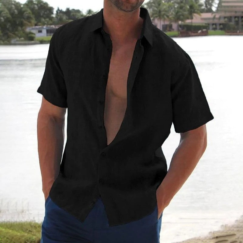 Chemise Homme Décontractée à Manches Courtes