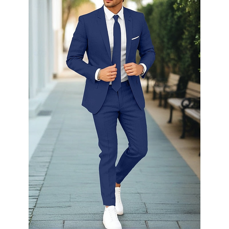 Costume Casual Deux Pièces Homme avec Coupe Moderne et Style Contemporain