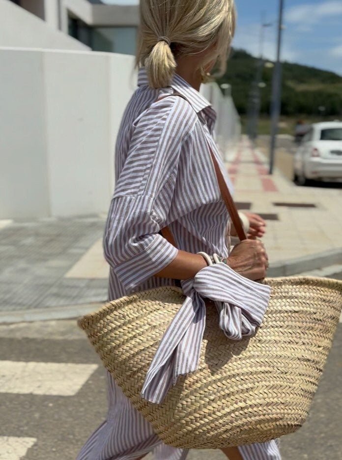 Elegant Striped Shirt Dress for Women