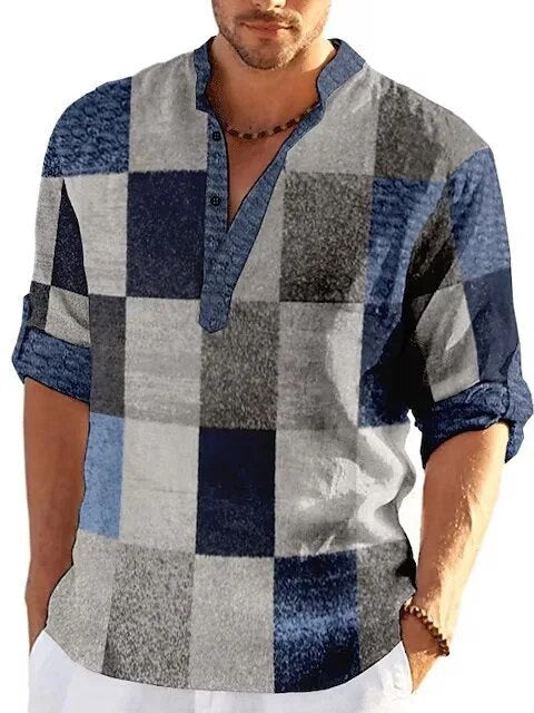 Chemise Homme Patchwork Décontractée