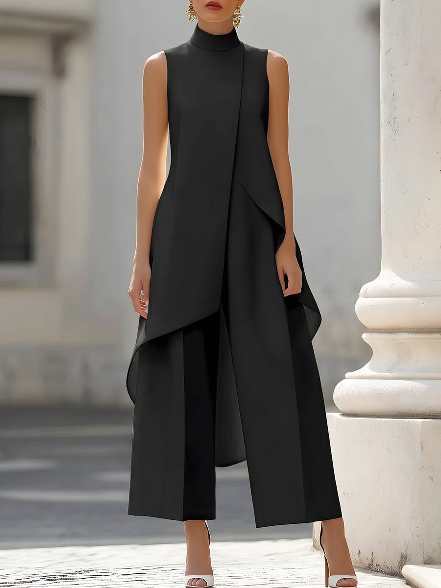 Elegante conjunto asimétrico de dos piezas para mujer
