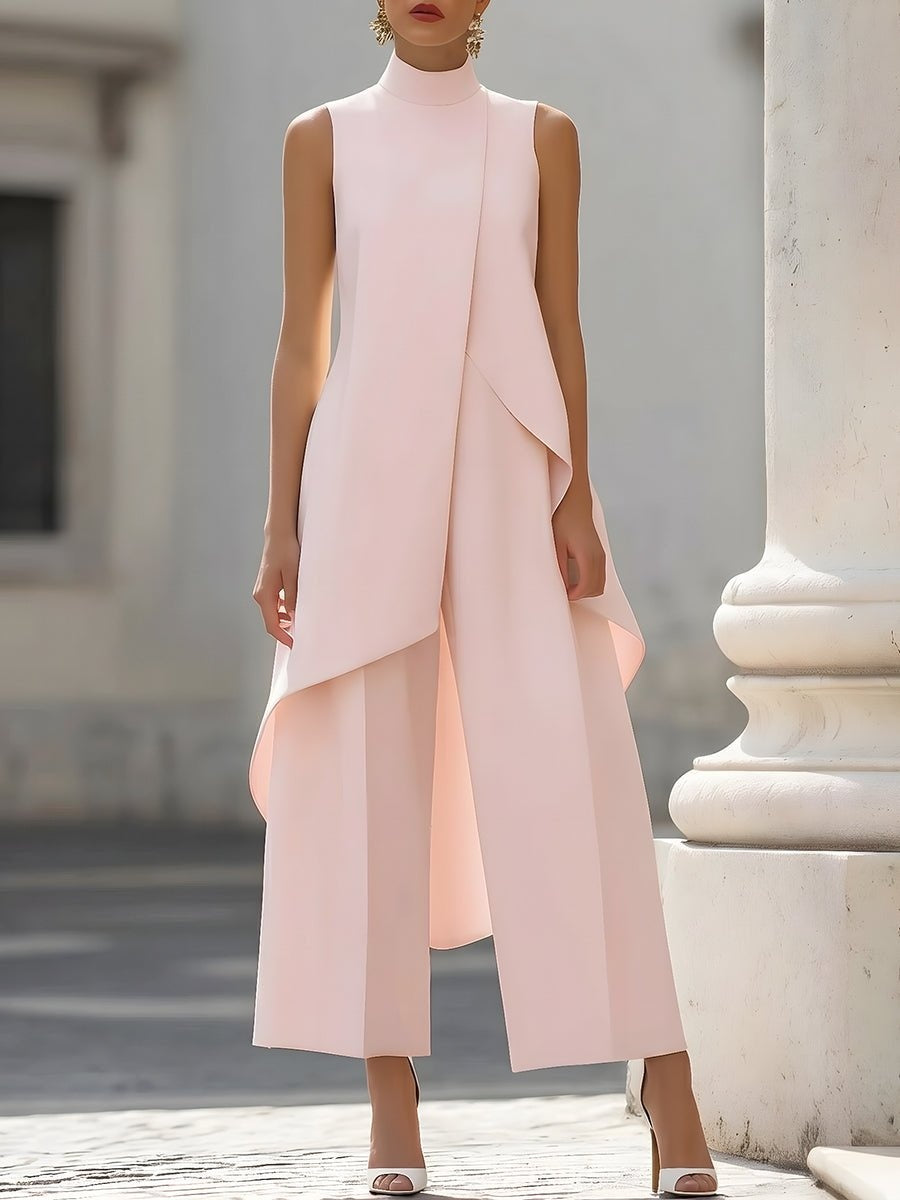 Elegante conjunto asimétrico de dos piezas para mujer