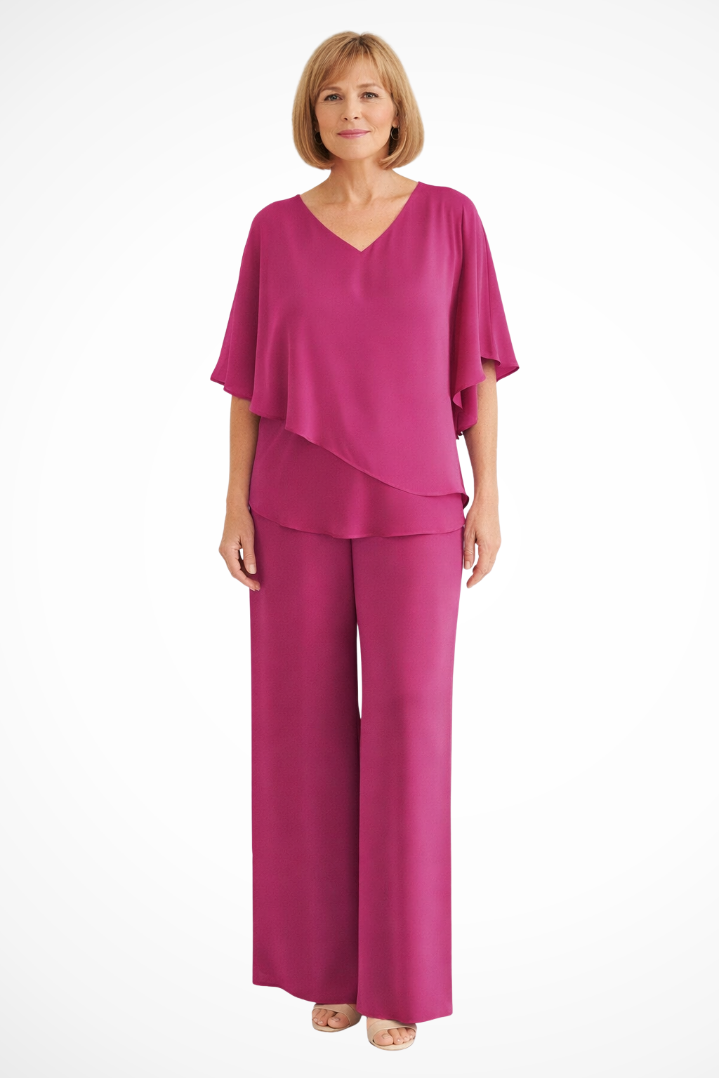 Ensemble Fluide Deux Pièces pour Femme avec Pantalon Large