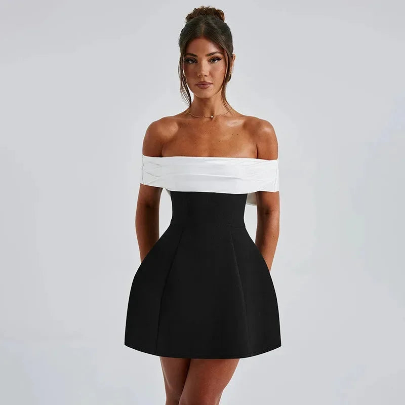 Elegant Off-Shoulder Short Dress for Women