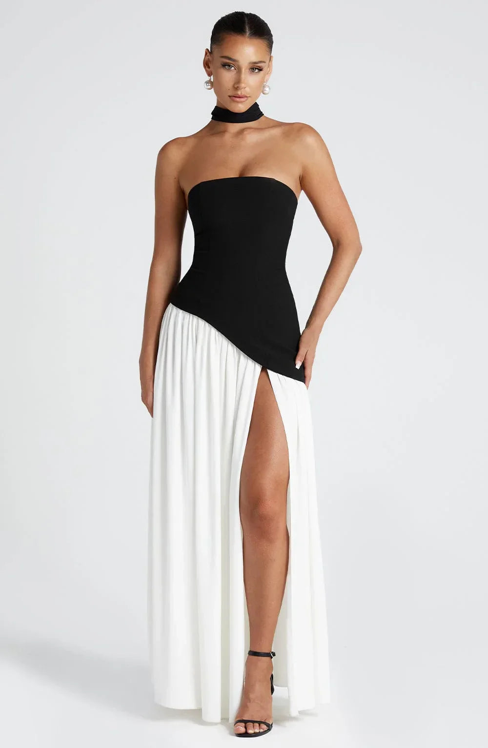 Robe Longue Femme Bustier à Fente Haute