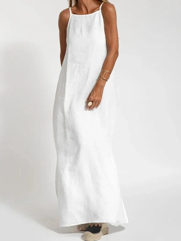 Robe Longue Sans Manches à Coupe Fluide pour Femme