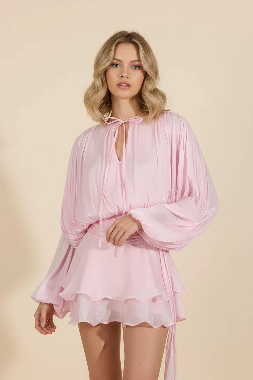 Elegant Mini Dress with Ruffles for Women
