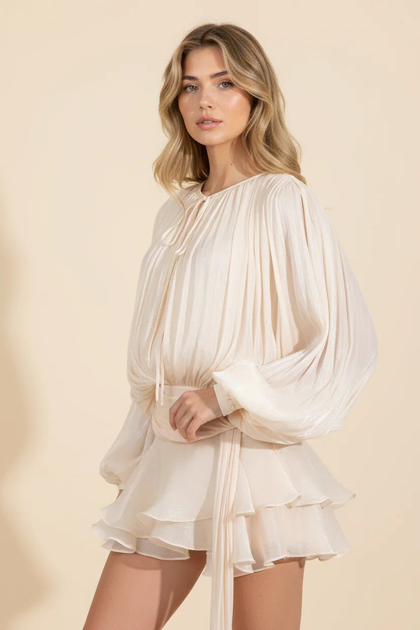 Elegant Mini Dress with Ruffles for Women