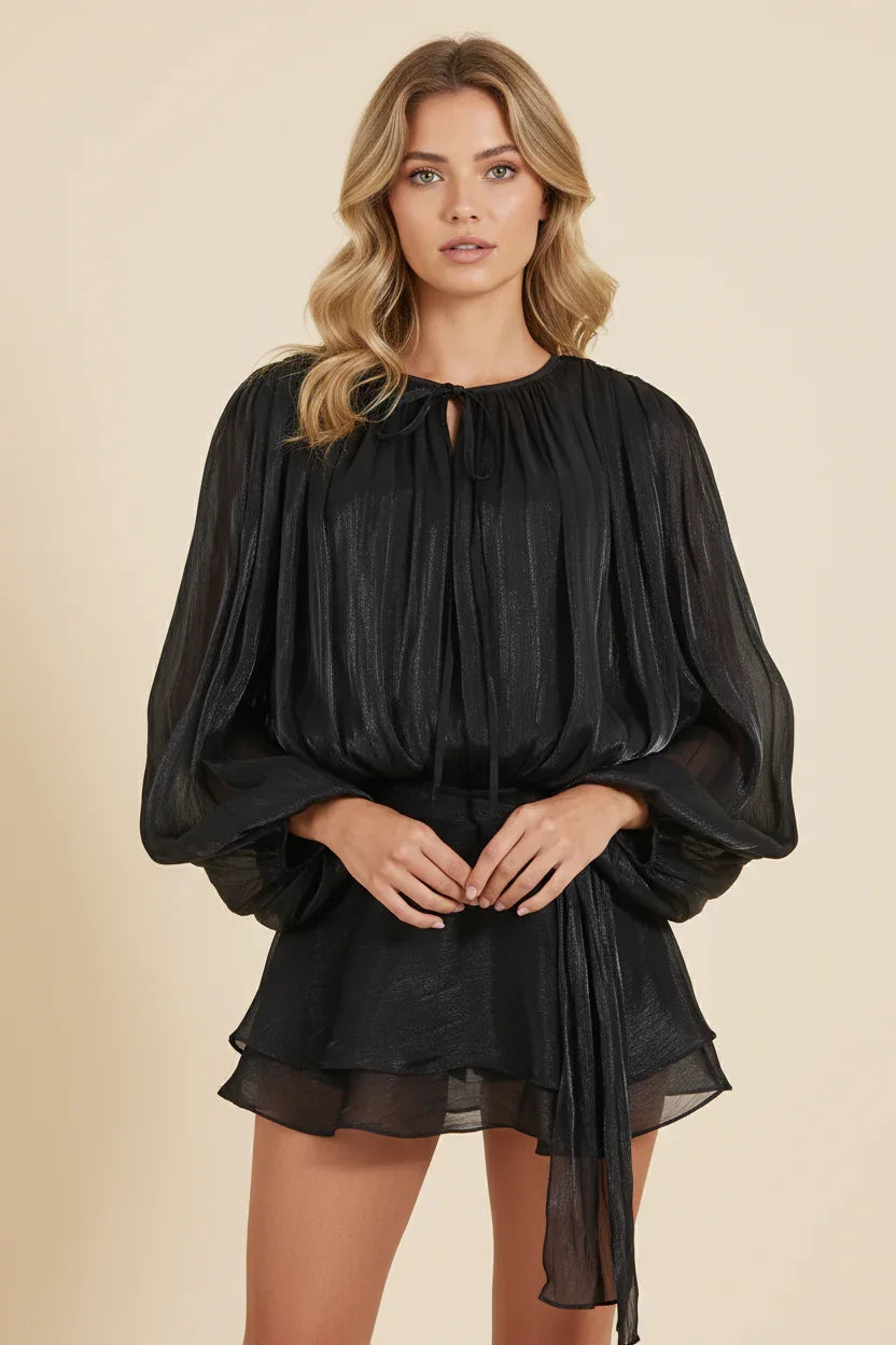 Elegant Mini Dress with Ruffles for Women