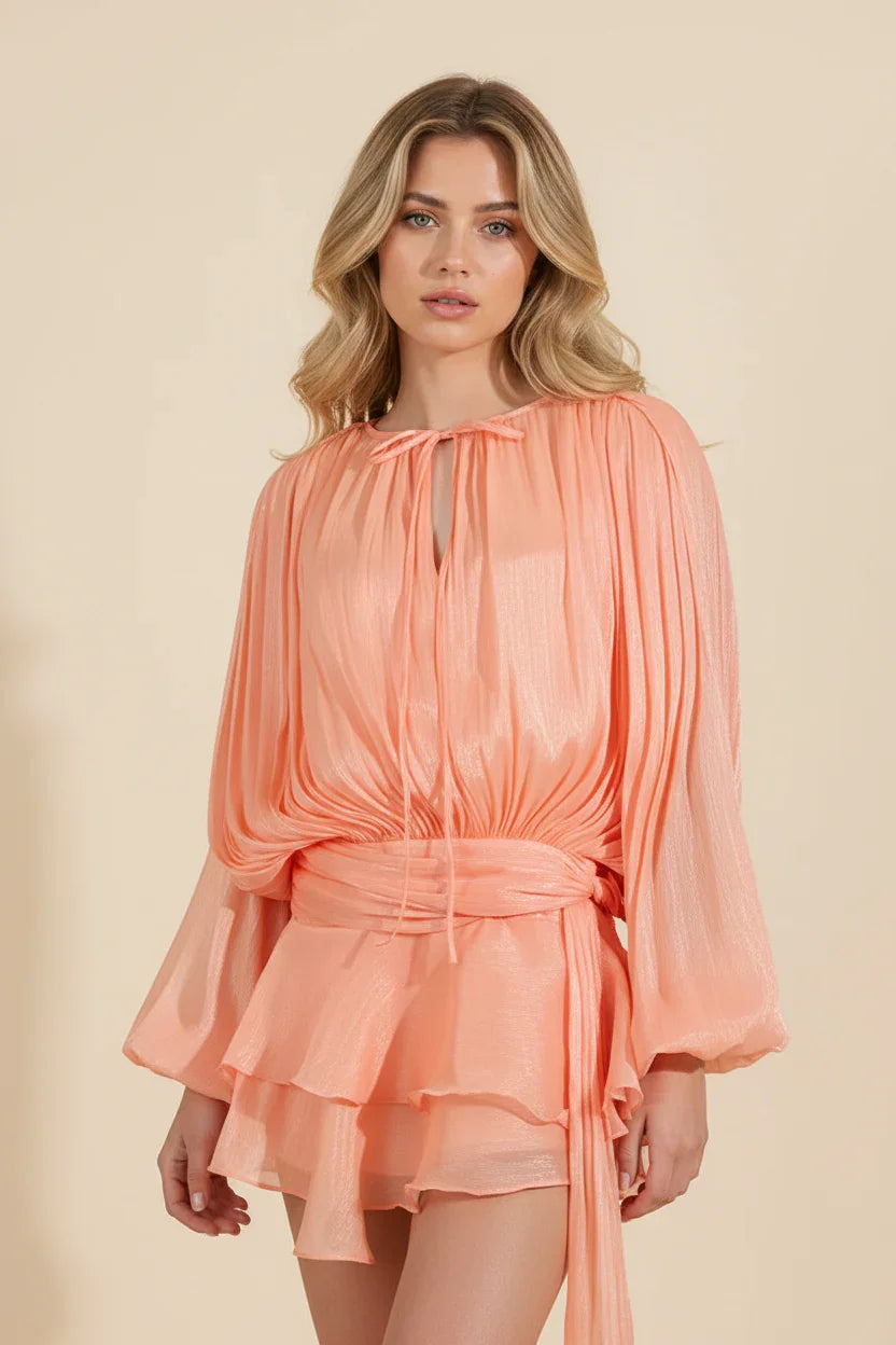 Elegant Mini Dress with Ruffles for Women