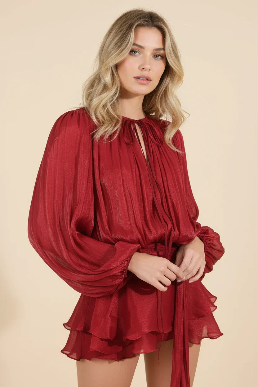 Elegant Mini Dress with Ruffles for Women