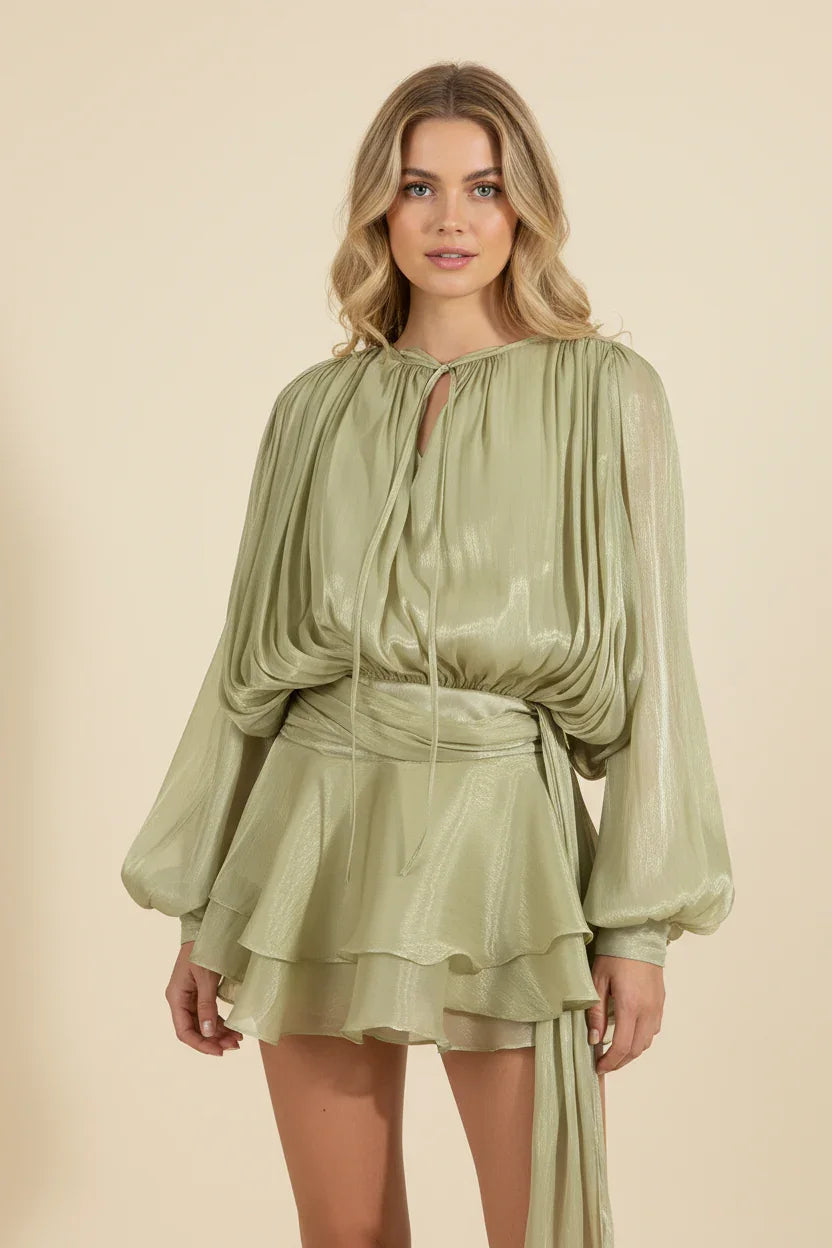 Elegant Mini Dress with Ruffles for Women