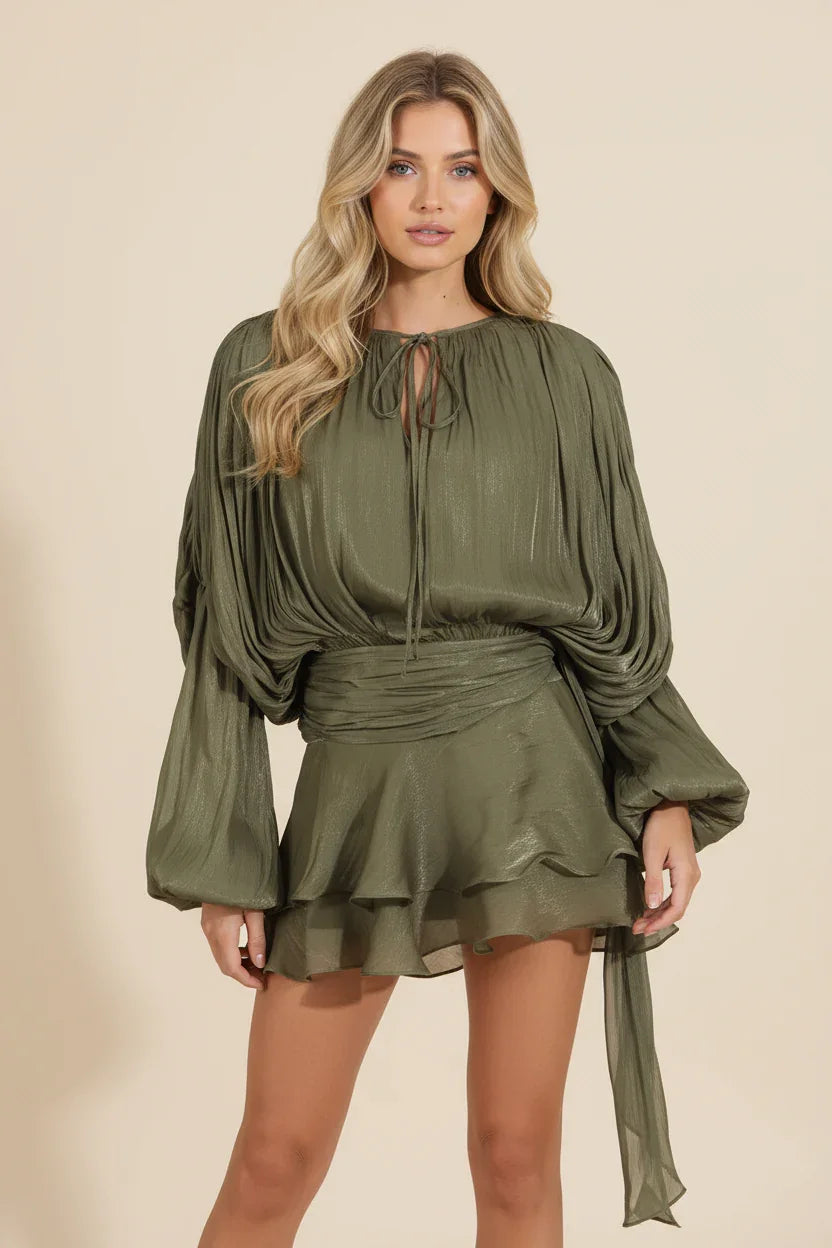 Elegant Mini Dress with Ruffles for Women