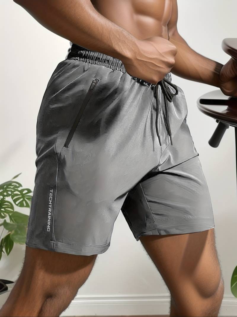 Lightweight Men's Sports Shorts with Zippered Pockets
