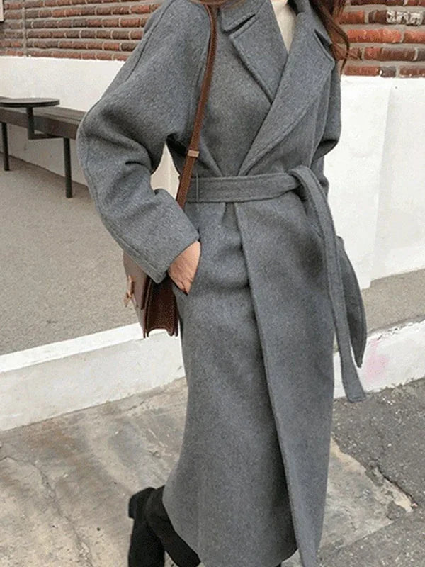 Long Women's Belted Coat