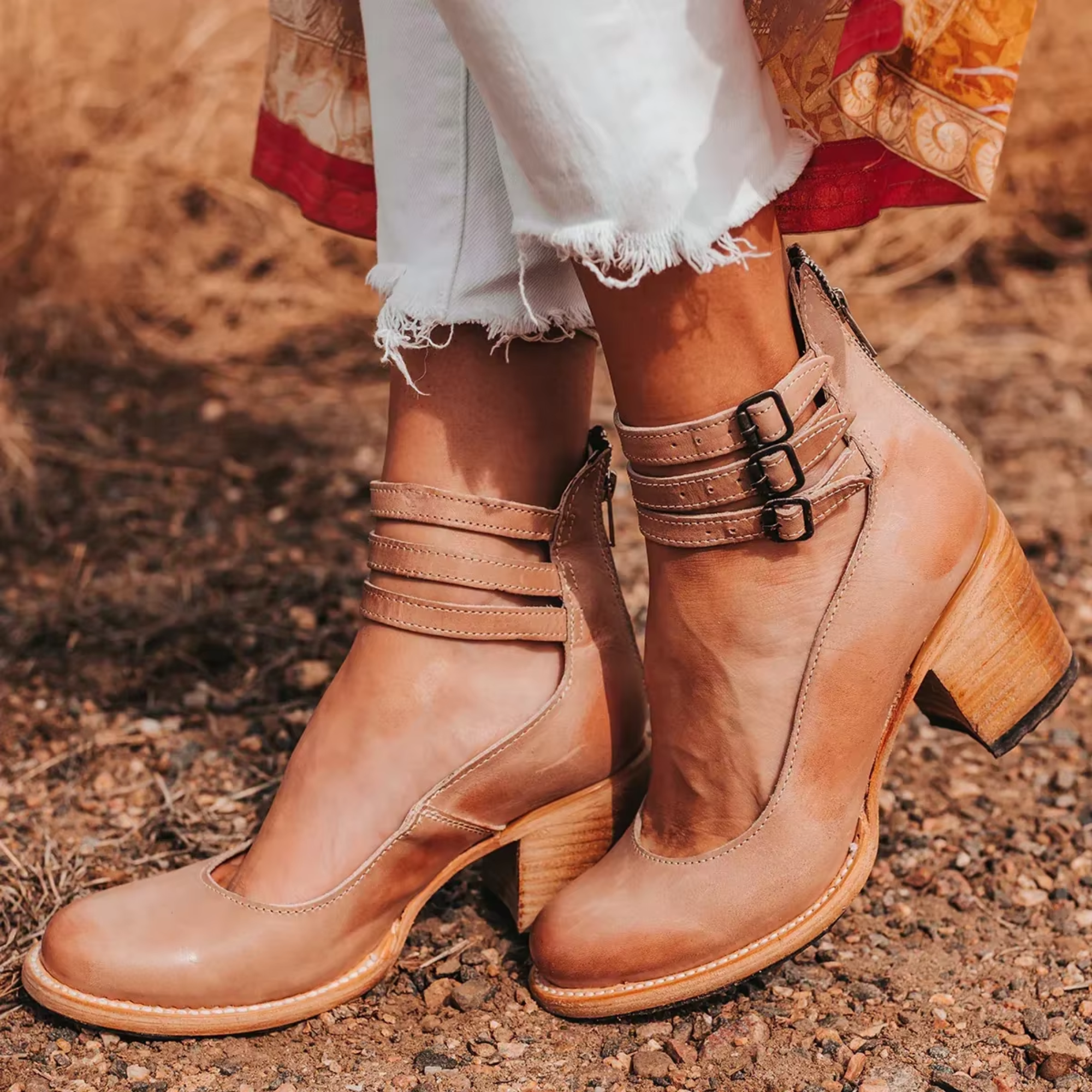 Chaussures en cuir à bride de cheville confortables