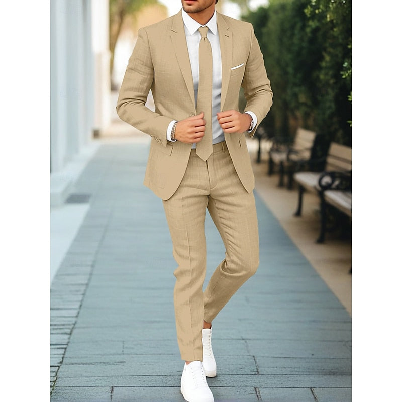 Costume Casual Deux Pièces Homme avec Coupe Moderne et Style Contemporain