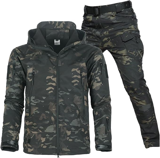 Men's Softshell Tactical Jacket and Cargo Pants Set